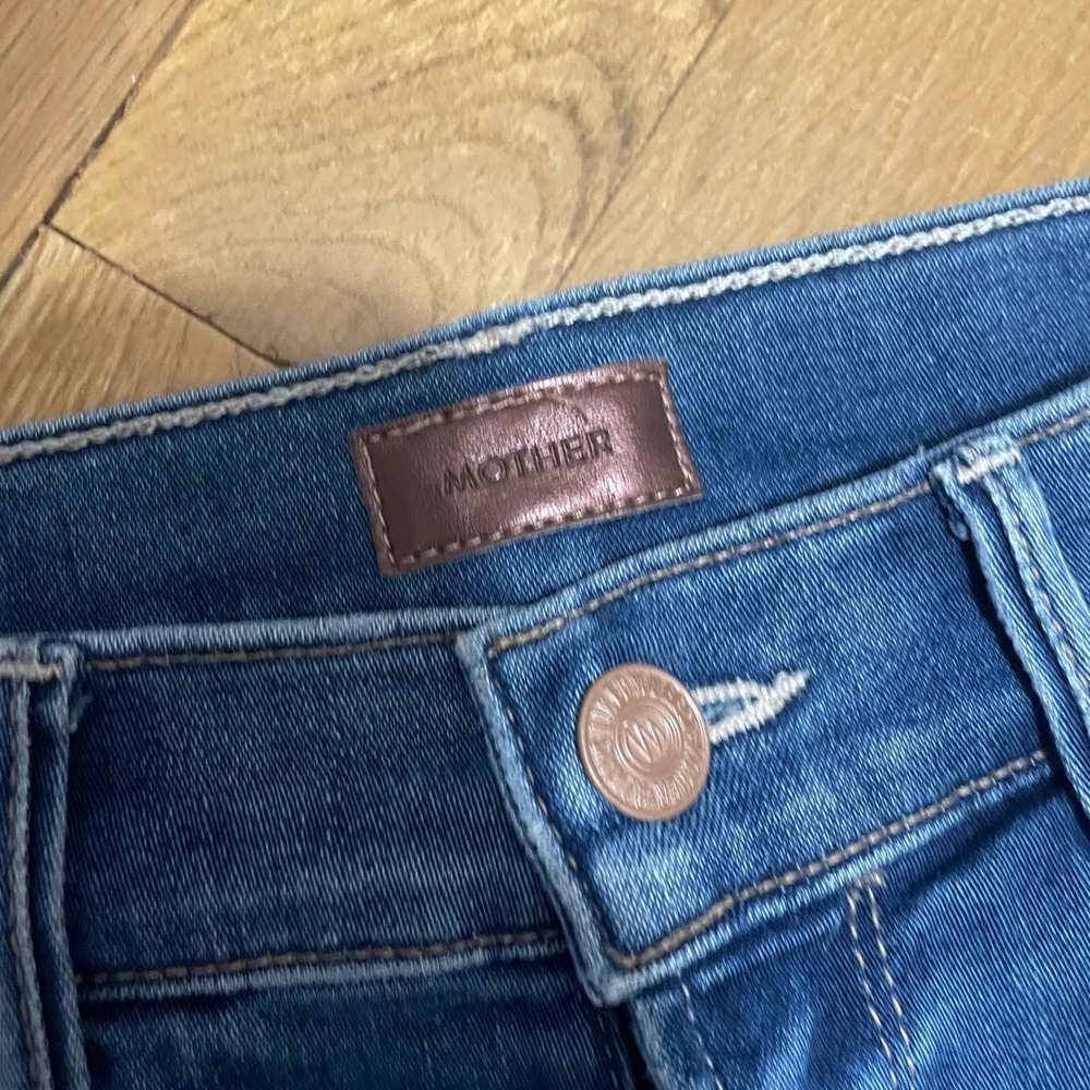 Mother Size 25 Mid Rise Dazzler Ankle Jeans Home Before Dawn Blue Slim Straight - Picture 2 of 6